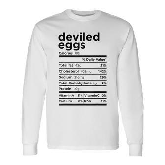 Thanksgiving Deviled Eggs Nutrition Facts Costume Long Sleeve T-Shirt T-Shirt | Mazezy