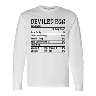 Thanksgiving Xmas Food Facts Deviled Egg Nutrition Long Sleeve T-Shirt T-Shirt | Mazezy