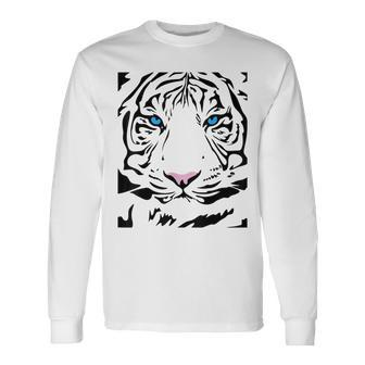 Tiger Tigress Face Fierce And Wild Beautiful Big Cat T Long Sleeve T-Shirt | Mazezy