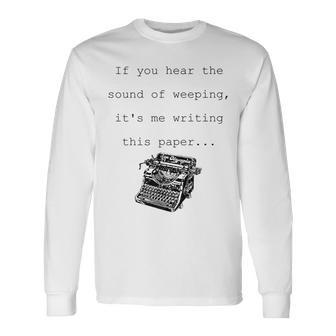 Tired Typist Typewriter Short Sleeve Long Sleeve T-Shirt | Mazezy