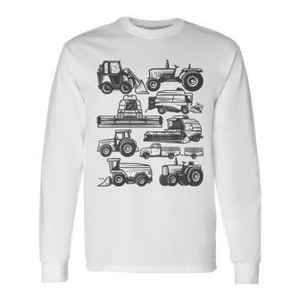 Tractor Farmer Farming Trucks Farm Boys Toddlers Girls Long Sleeve T-Shirt | Mazezy