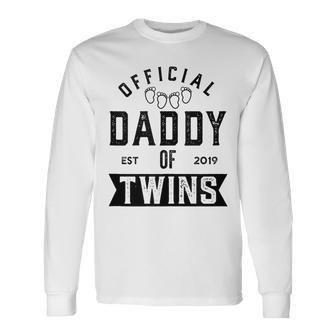 Twin Dad 2019 New Daddy Of Twins Fathers Day Long Sleeve T-Shirt T-Shirt | Mazezy