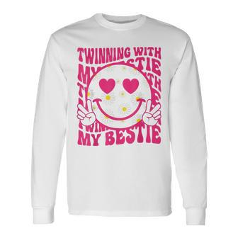 Twinning With My Bestie Spirit Week Twin Day Best Friend 70S Long Sleeve T-Shirt - Monsterry