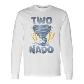Two-Nado Warning 2Nd Birthday Tornado Themed Birthday Long Sleeve T-Shirt - Seseable