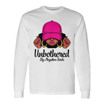 Unbothered Sassy Black Queen African American Afro Woman Long Sleeve T-Shirt - Monsterry DE