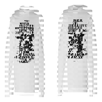Never Underestimate An Old Man With A Saxophone Long Sleeve T-Shirt | Mazezy