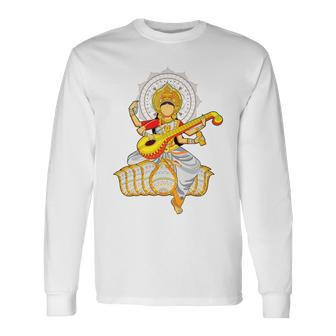 Veena Lover Indian Music Instrument Classical Long Sleeve T-Shirt | Mazezy