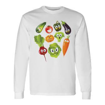 Vegetables Cute Veggie Vegan Lovers Long Sleeve T-Shirt | Mazezy