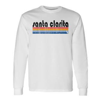 Vintage 80S Style Santa Clarita Ca Long Sleeve T-Shirt | Mazezy CA
