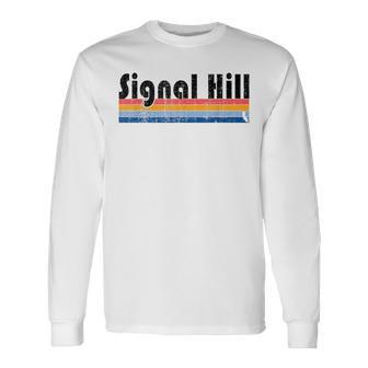 Vintage 80S Style Signal Hill Ca Long Sleeve T-Shirt | Mazezy