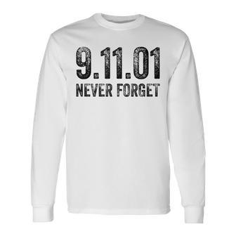 Vintage Never Forget Patriotic 911 American Retro Long Sleeve T-Shirt T-Shirt | Mazezy