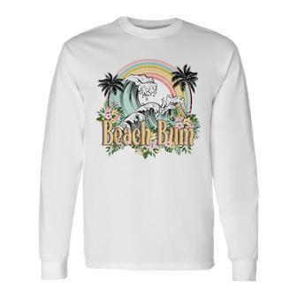 Vintage Retro Beach Bum Tropical Summer Vacation Vacation Long Sleeve T-Shirt T-Shirt | Mazezy