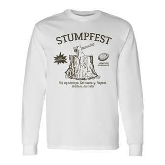 Vintage Retro Stumpfest 2023 Brisbane Get Sweaty Long Sleeve T-Shirt | Mazezy