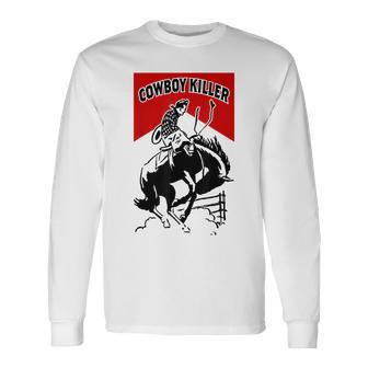 Vintage Retro Western Cowboy Killer Rodeo Country Southern Rodeo Long Sleeve T-Shirt T-Shirt | Mazezy