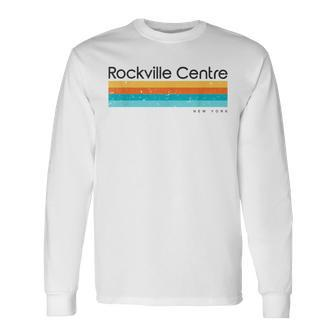 Vintage Rockville Centre New York Retro Long Sleeve T-Shirt | Mazezy