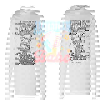 Western Cowgirl Boots Retro American Girls Babe 4Th Of July Long Sleeve T-Shirt | Mazezy