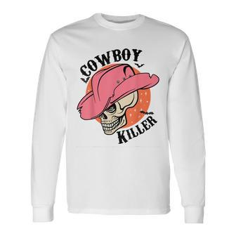 Western Texas Howdy Skull Cowboy Killer Texas And Merchandise Long Sleeve T-Shirt T-Shirt | Mazezy