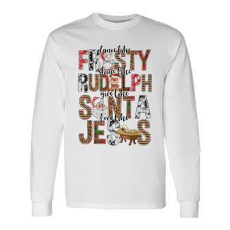 Xmas Dance Like Frosty Shine Like Rudolph Love Like Jesus Long Sleeve T-Shirt | Mazezy UK