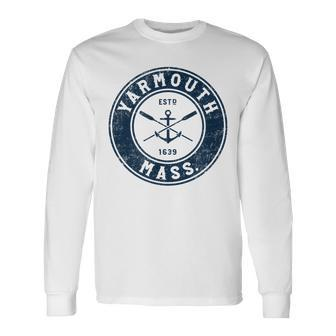 Yarmouth Massachusetts Ma Vintage Boat Anchor & Oars Long Sleeve T-Shirt | Mazezy