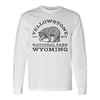 Yellowstone National Park Bear Wyoming Hike Outdoors Long Sleeve T-Shirt T-Shirt | Mazezy
