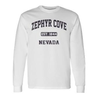 Zephyr Cove Nevada Nv Vintage State Athletic Style Long Sleeve T-Shirt | Mazezy