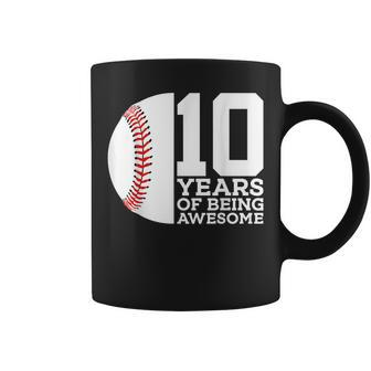 10 Years Of Being Awesome 10Th Birthday Baseball Coffee Mug | Mazezy AU