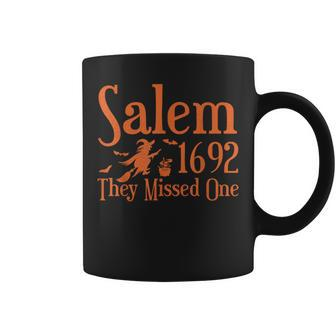 1692 They Missed One Salem Halloween Distressed Coffee Mug - Thegiftio UK