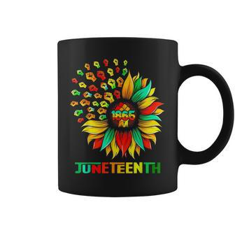 1865 Junenth Fist Sunflower Black African American Coffee Mug | Mazezy