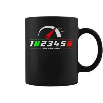 1N23456 Ride With Pride Bikers Motorcycle Shift Pattern Coffee Mug | Mazezy
