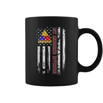 1St Armored Division American Flag Veteran Day Father Day Coffee Mug | Mazezy