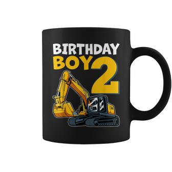 2 Birthday Boy Construction Theme 2 Years Old Birthday Coffee Mug - Thegiftio UK