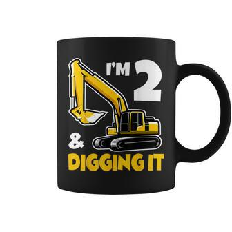 Im 2 Year Old Gift Excavator Construction 2Nd Birthday Boy Coffee Mug - Seseable