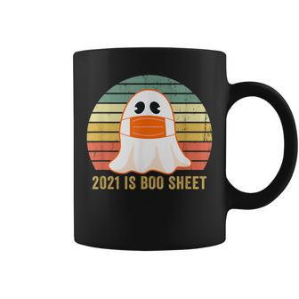 2021 Is Boo Sheet Funny Ghost In Mask Vintage Halloween Halloween Funny Gifts Coffee Mug | Mazezy