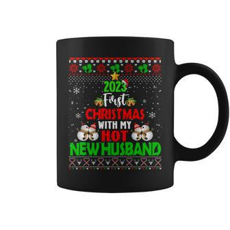 2023 First Christmas With My Hot New Husband Ugly Sweater Coffee Mug | Mazezy DE