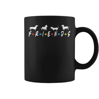 Retro Doxie Weiner Dog Friends  Funny Dachshund Lover  Coffee Mug