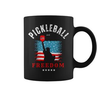 Pickleball Giftfunny Pickleball  Pickleball And Freedom Coffee Mug