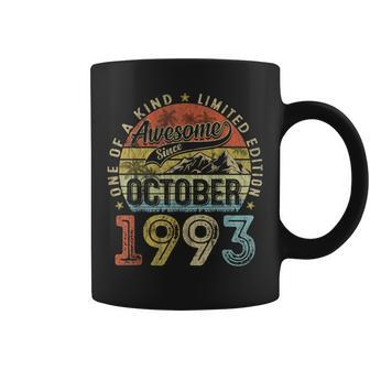 30 Years Old Made In 1993 Vintage October 1993 30Th Birthday Coffee Mug