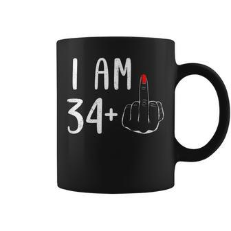 I Am 34 Plus 1 Middle Finger For A 35Th Birthday For Women Coffee Mug - Monsterry UK