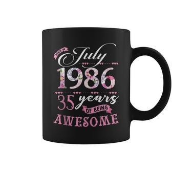 35Th Birthday Floral Gift For Womens Born In July 1986 Coffee Mug | Mazezy