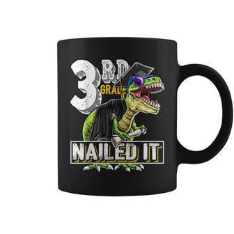 3Rd Grade Nailed It T Rex Dinosaur Graduation Cap Gown Gift Coffee Mug | Mazezy