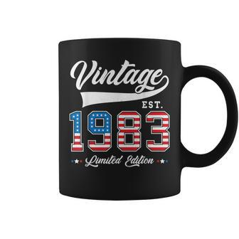 40Th Birthday Patriotic Vintage 1983 Usa Flag 4Th Of July Coffee Mug | Mazezy