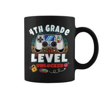 4Th Grade Level Unlocked Gamer First Day Of School Boys Coffee Mug | Mazezy