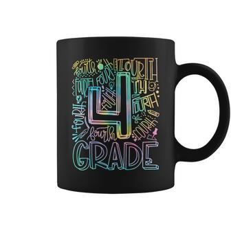 4Th Grade Typography Team Tie Dye Teacher Back To School Coffee Mug - Seseable