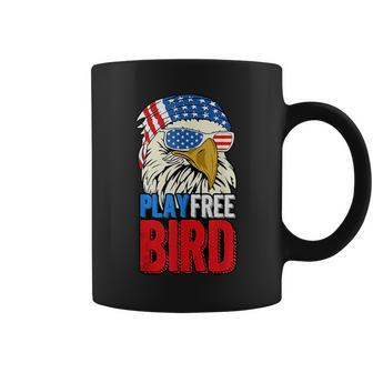 4Th Of July American Flag Bald Eagle Mullet Play Free Bird Mullet Funny Gifts Coffee Mug | Mazezy