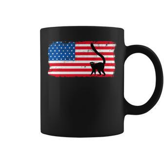 4Th Of July Animal Lemur Shirts American Flag Usa Patriotic 2 Coffee Mug - Monsterry DE