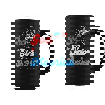 4Th Of July Cow With American Flag Glasses God Bless Moorica Coffee Mug - Thegiftio