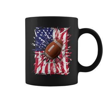 4Th Of July Football Usa American Flag Patriotic Men Coffee Mug | Mazezy