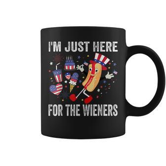 4Th Of July Im Just Here For The Wieners Funny Hot Dog Coffee Mug | Mazezy
