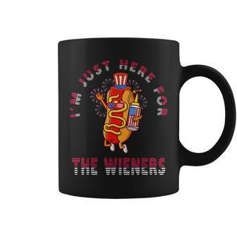 4Th Of July Im Just Here For The Wieners Hot Dogs Funny Coffee Mug - Thegiftio UK