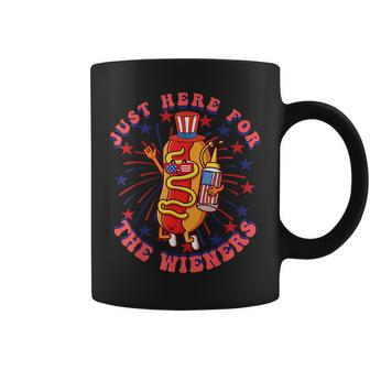 4Th Of July Im Just Here For The Wieners Hot Dogs Funny Coffee Mug - Monsterry